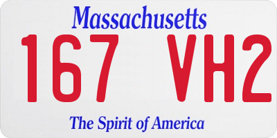MA license plate 167VH2
