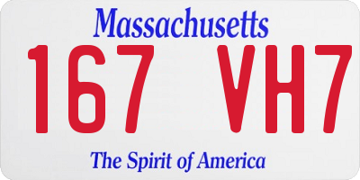 MA license plate 167VH7