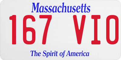 MA license plate 167VI0