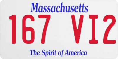 MA license plate 167VI2