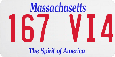 MA license plate 167VI4
