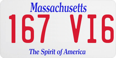 MA license plate 167VI6