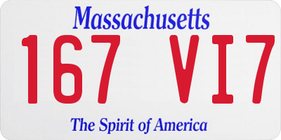 MA license plate 167VI7