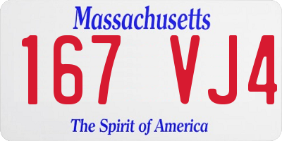 MA license plate 167VJ4