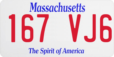 MA license plate 167VJ6