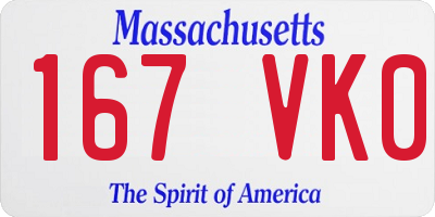 MA license plate 167VK0