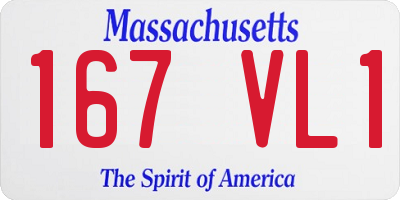MA license plate 167VL1