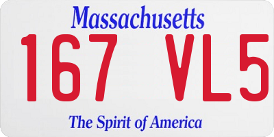 MA license plate 167VL5