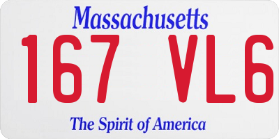 MA license plate 167VL6