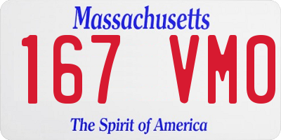 MA license plate 167VM0