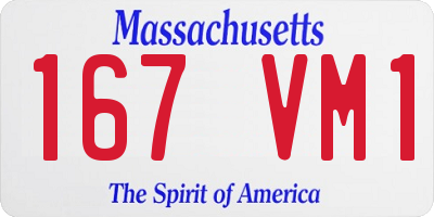 MA license plate 167VM1