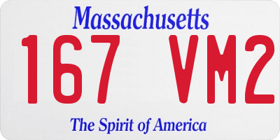 MA license plate 167VM2