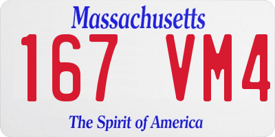 MA license plate 167VM4