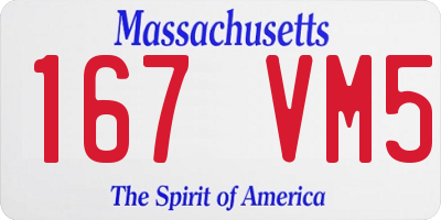 MA license plate 167VM5