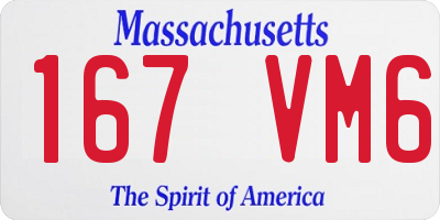MA license plate 167VM6