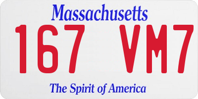 MA license plate 167VM7