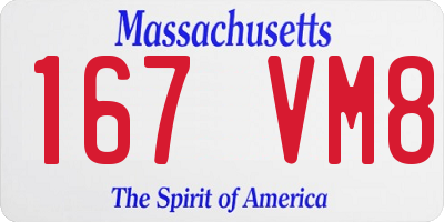 MA license plate 167VM8