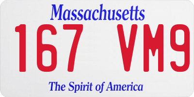 MA license plate 167VM9