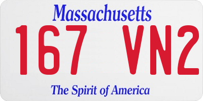 MA license plate 167VN2