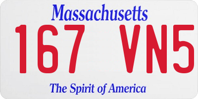 MA license plate 167VN5