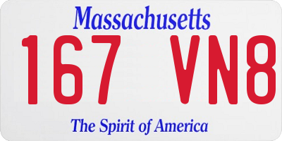 MA license plate 167VN8