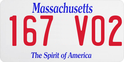 MA license plate 167VO2