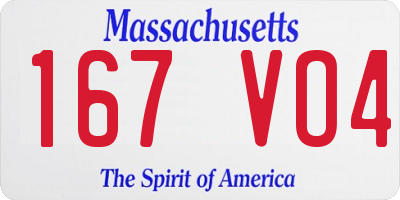 MA license plate 167VO4