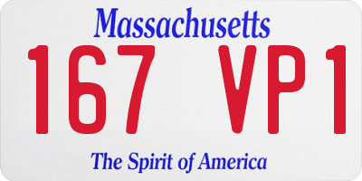 MA license plate 167VP1