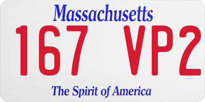 MA license plate 167VP2