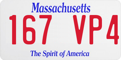 MA license plate 167VP4