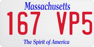 MA license plate 167VP5
