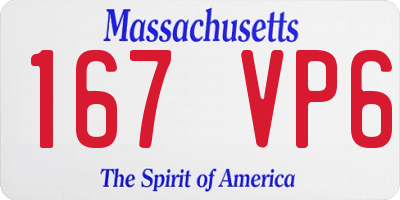 MA license plate 167VP6