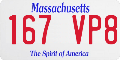 MA license plate 167VP8