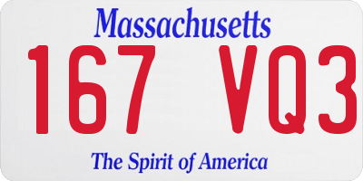 MA license plate 167VQ3