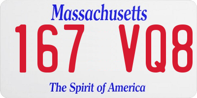MA license plate 167VQ8