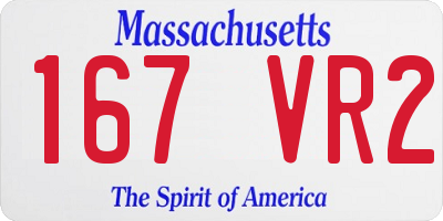 MA license plate 167VR2