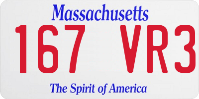 MA license plate 167VR3