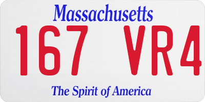 MA license plate 167VR4