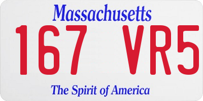 MA license plate 167VR5