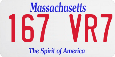 MA license plate 167VR7