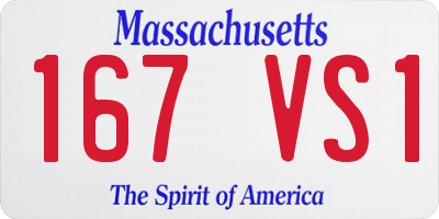 MA license plate 167VS1