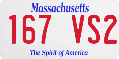 MA license plate 167VS2
