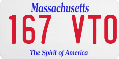 MA license plate 167VT0