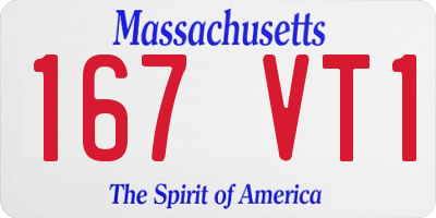 MA license plate 167VT1