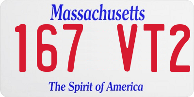 MA license plate 167VT2