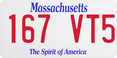 MA license plate 167VT5