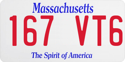 MA license plate 167VT6