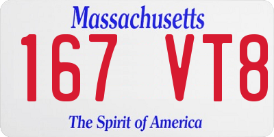 MA license plate 167VT8