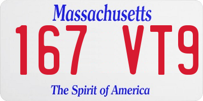 MA license plate 167VT9