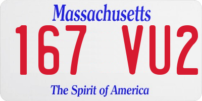 MA license plate 167VU2